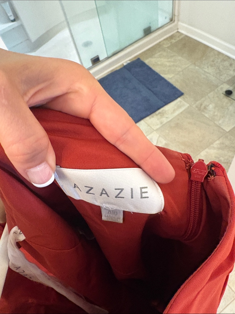 Azazie Rust Red Dress - Picture 2 of 3